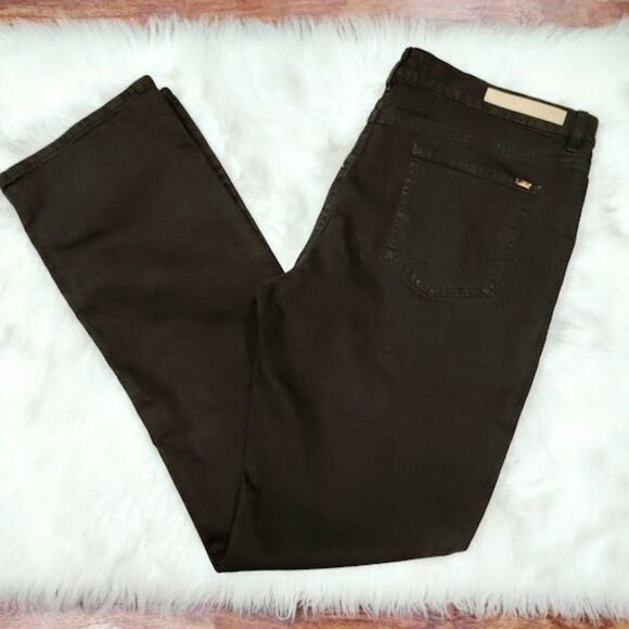 NWT Escada Sport Mid Rise Straight Leg Denim Jeans Deep Chocolate Brown Men's 36 - Picture 1 of 15